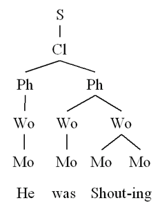 Tree Diagram B: He was shout-ing